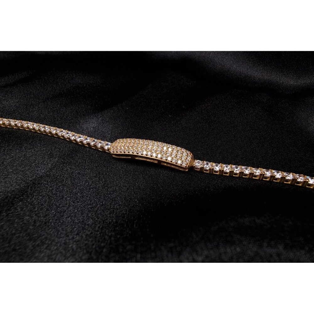K 925 Sterling Silver Signed 925 China 7" Tennis Bracelet